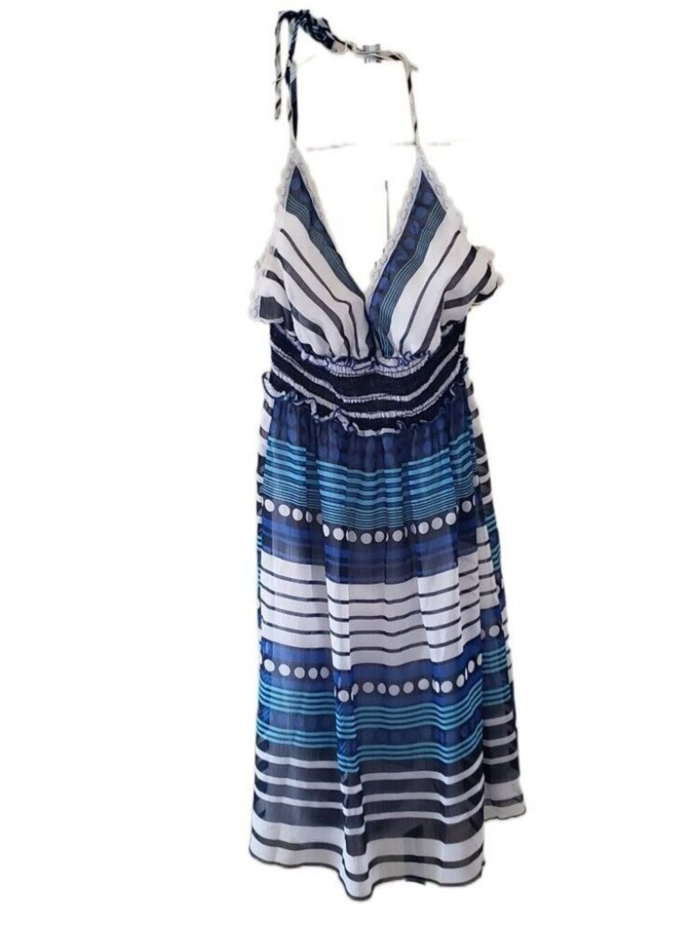 Monaco Blue & White Striped Sundress